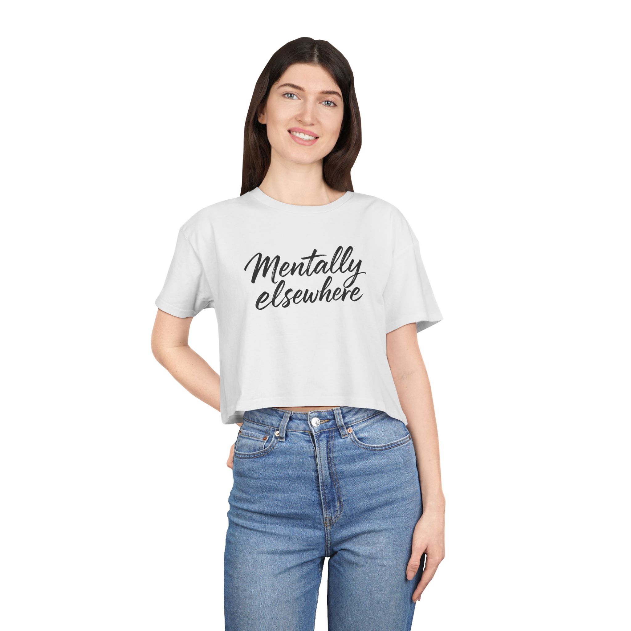 Mentally Elsewhere Women's Crop Tee - Image 3