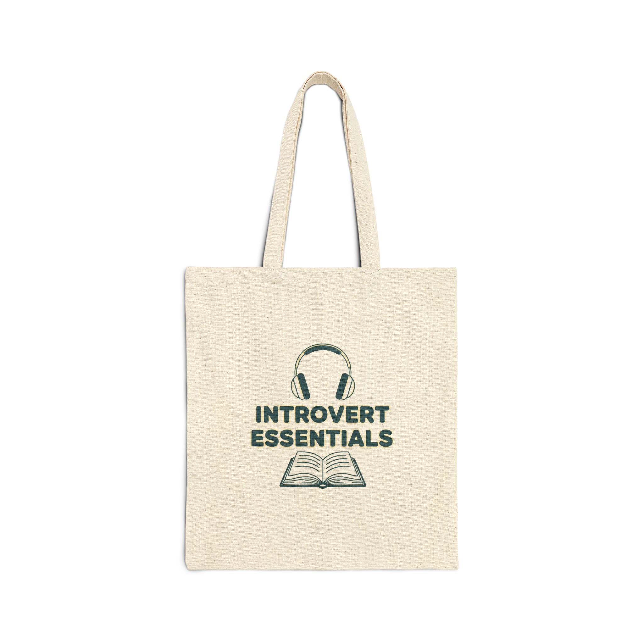 Introvert Essentials Cotton Canvas Tote - Image 1
