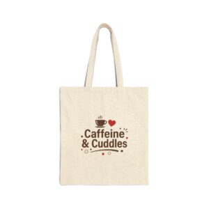 Caffeine & Cuddles Cotton Canvas Tote