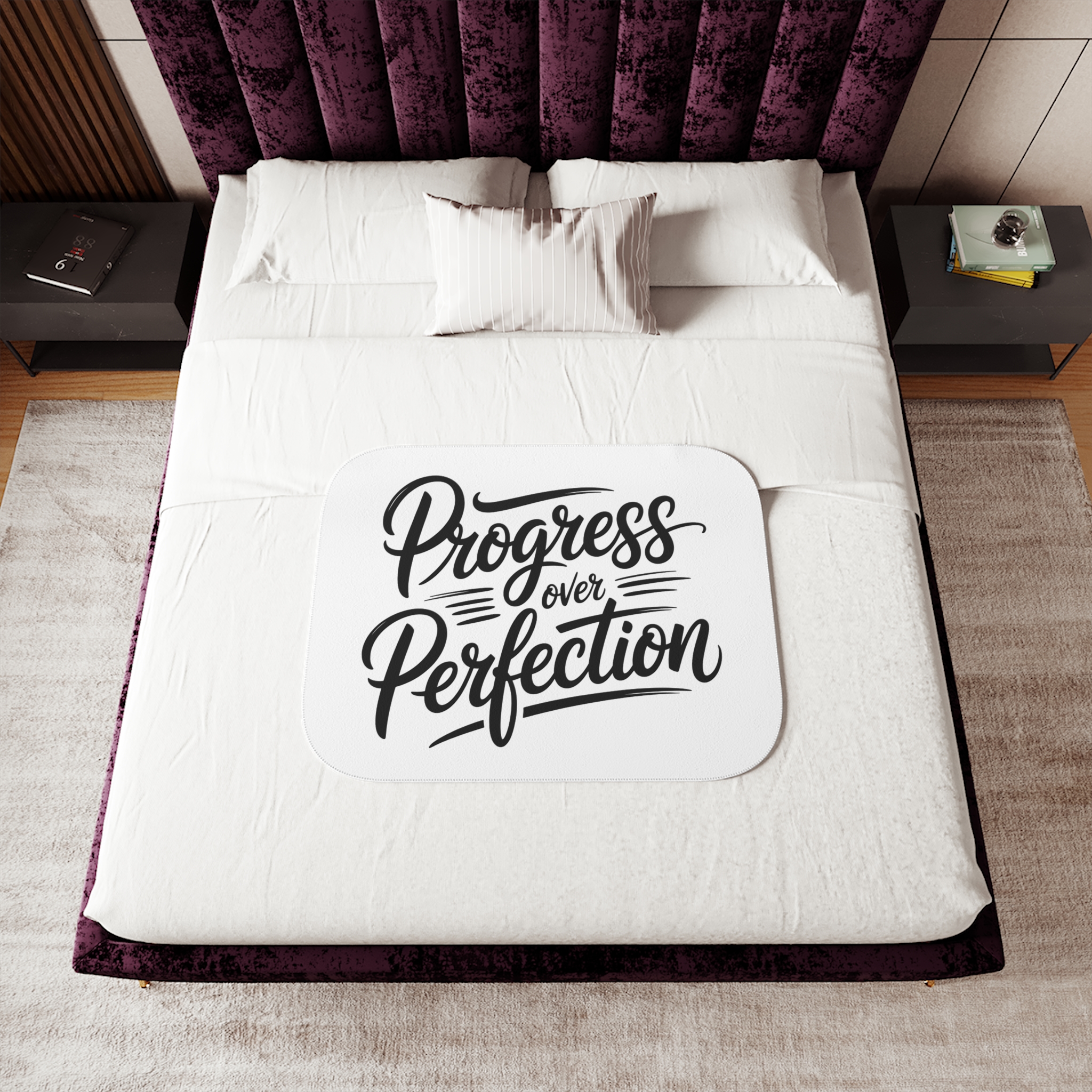 Progress Over Perfection Sherpa Blanket - Image 4