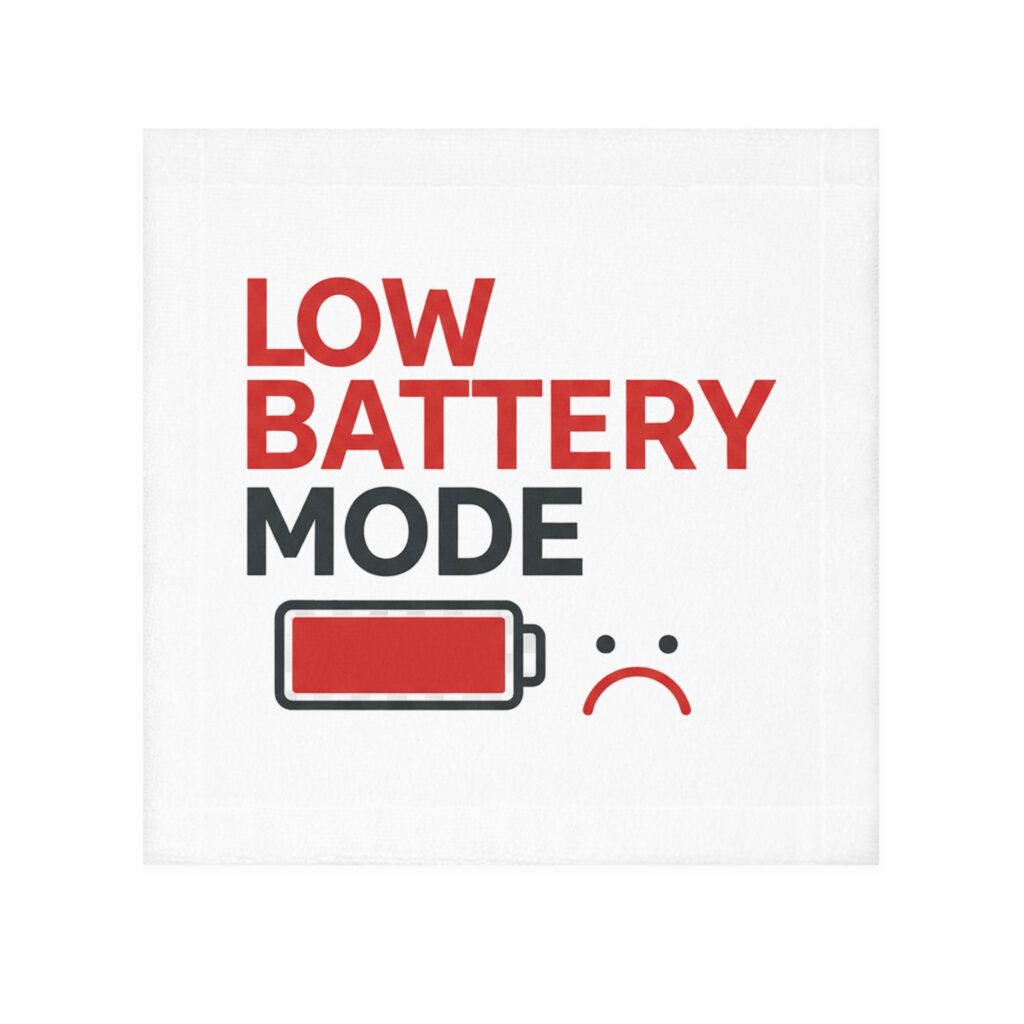 Low Battery Mode Face Towel