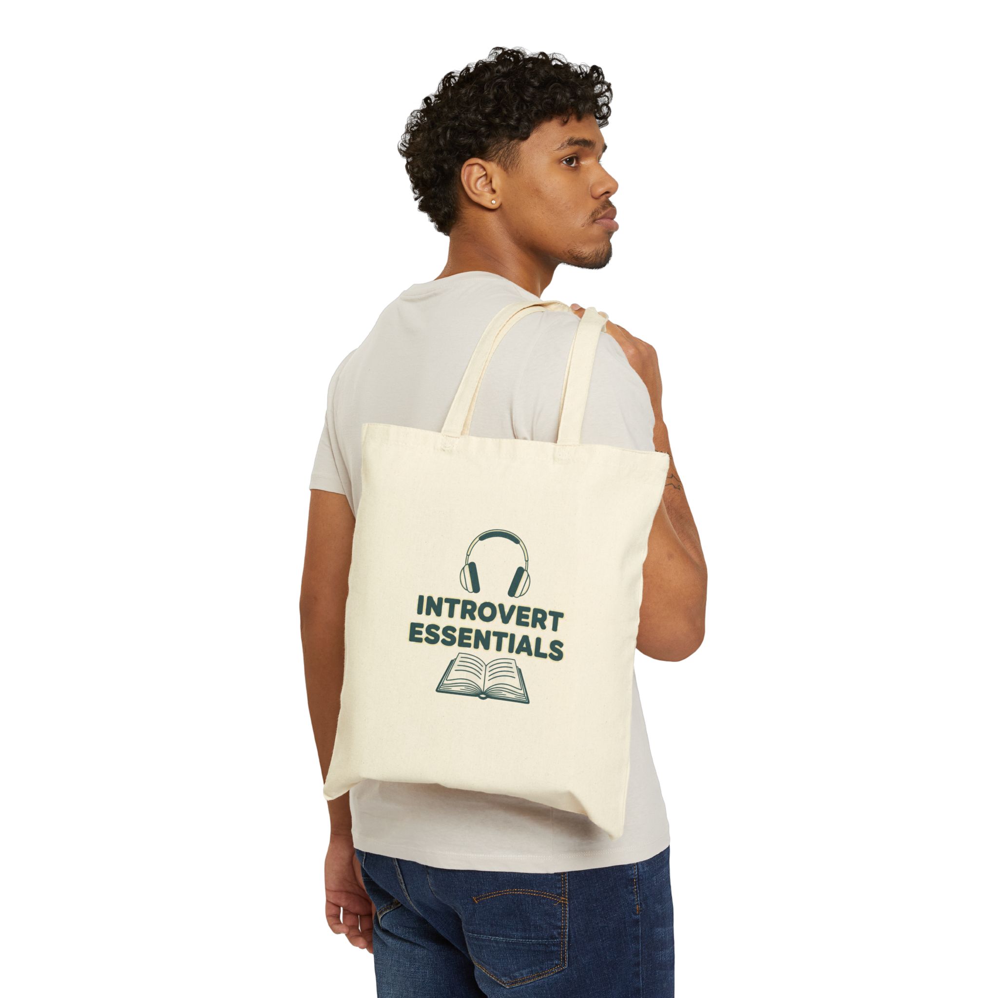 Introvert Essentials Cotton Canvas Tote - Image 3
