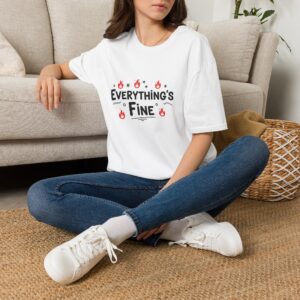 Everything’s Fine Softstyle Tee worn by a model